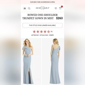 After Six Soft Blue One-Shoulder Formal / Prom Dress